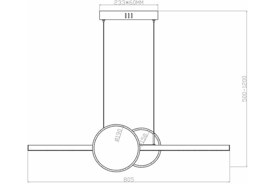 GENDRA závesné svietidlo matné čierne LED/23W/4000K, výška: 120cm